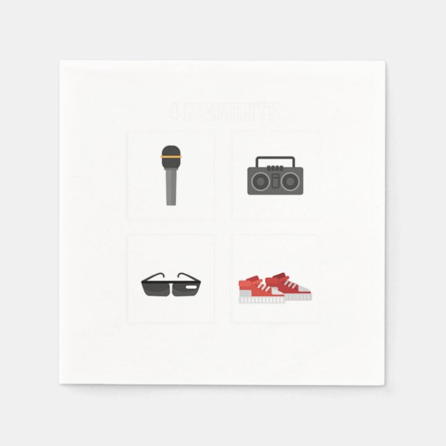 4 Inslag Hip hop Hipster Pappersservett (Framsidan)