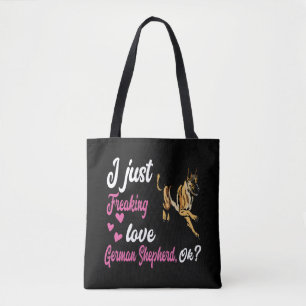 4 Jag Freaking Kärlek German Shepherd OK Tygkasse