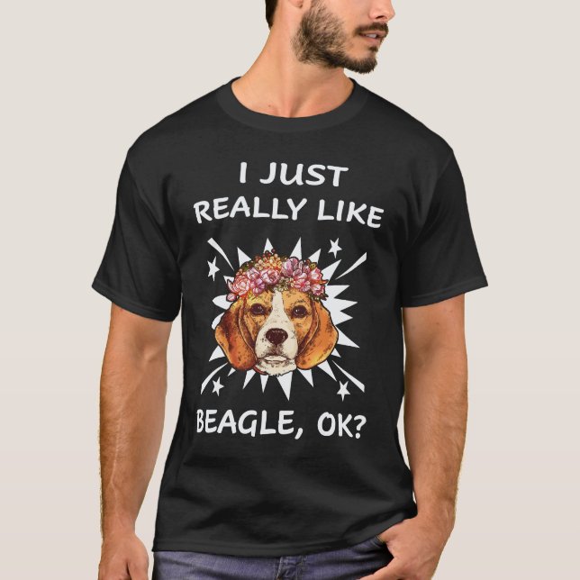 4 Jag gillar verkligen Beagle T Shirt (Framsida)