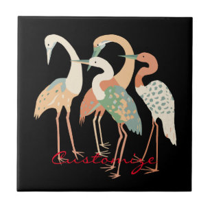 4 Japanska Cranes Thunder_Cove Kakelplatta