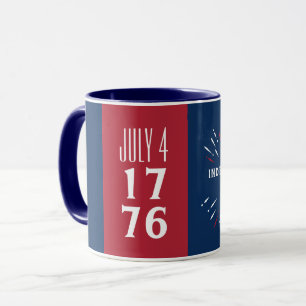 4 juli 1776 Amerika USA Självständighetsdagen Fyrv Mugg