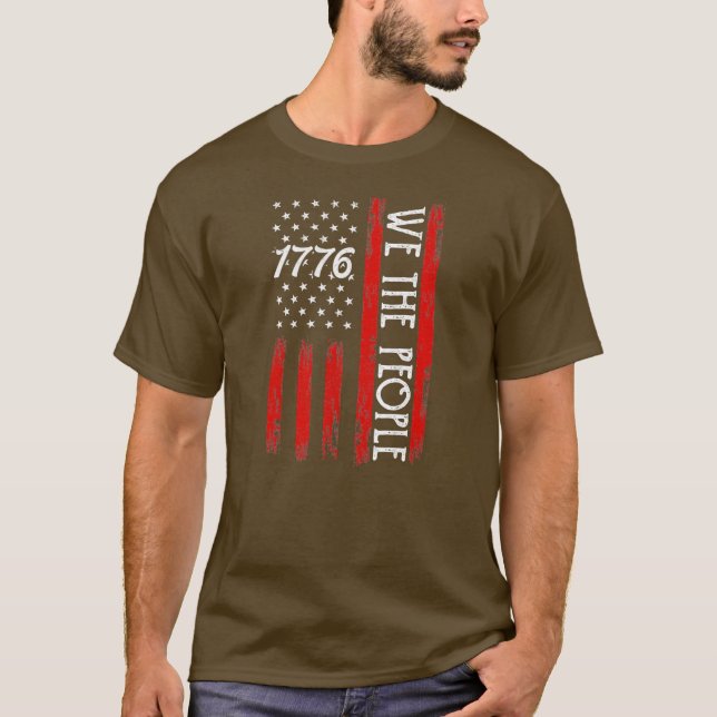 4 juli 1776 är För manar Vi amerikanerna T Shirt (Framsida)