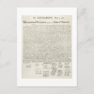 4 juli 1776 FÖRKLARING OM INDEOberoende Vykort