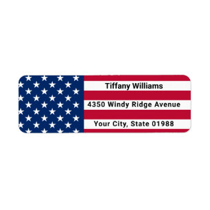 4 juli 1776 Independence day Returadress Etikett