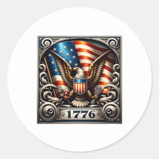 4 juli 1776 Independence day Runt Klistermärke