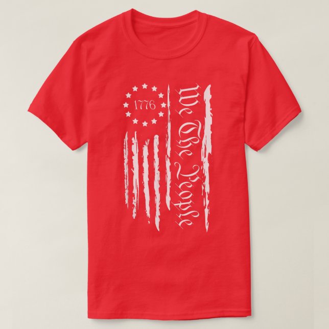4 juli 1776 Kvinnor i Patriotic manar USA flagga T Shirt (Design framsida)