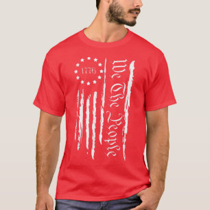 4 juli 1776 Kvinnor i Patriotic manar USA flagga T Shirt