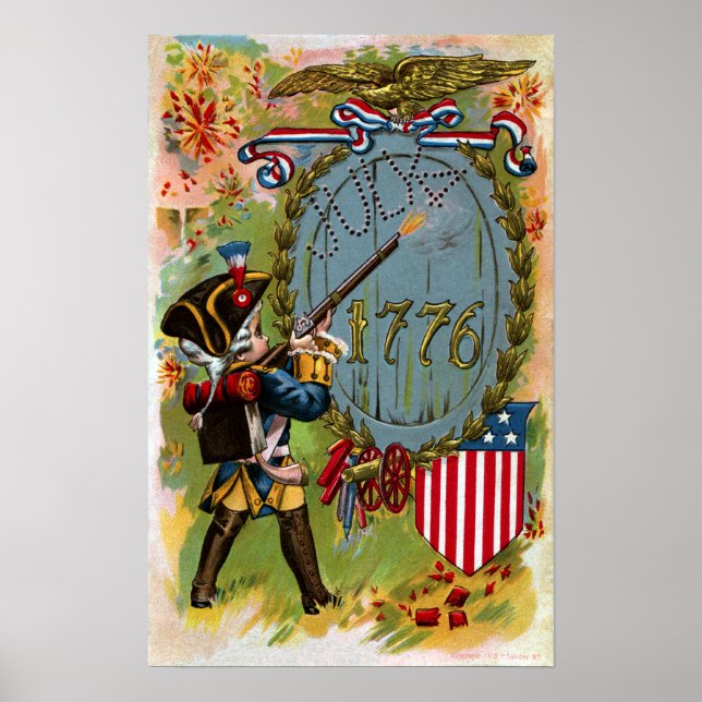 4 juli 1776 Minuteman Poster (Framsidan)