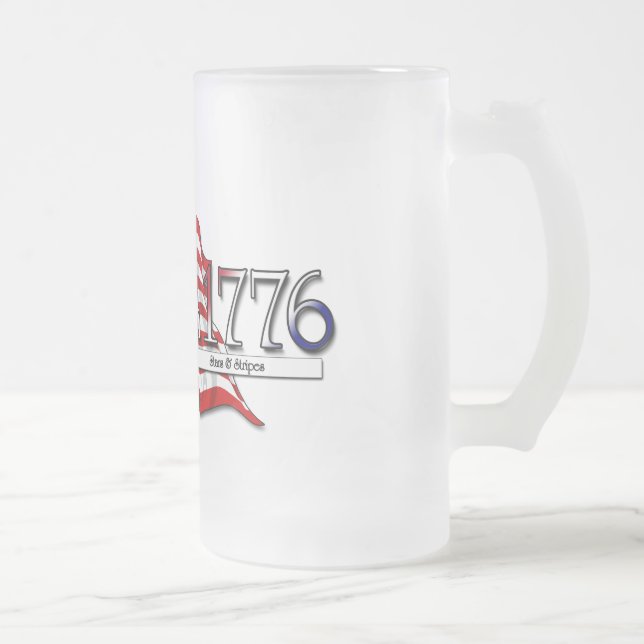 4 juli 1776 Stars & Rand Frostat Ölglas (Höger)