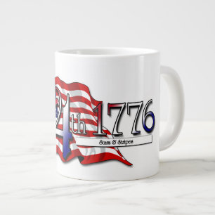 4 juli 1776 Stars & Rand Jumbo Mugg