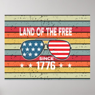 4 juli 1776 Vintagen Independence day Poster