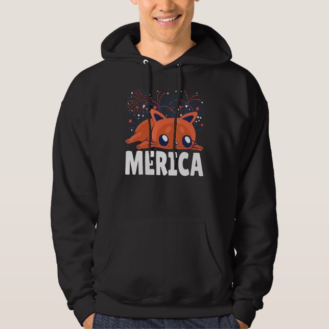 4 juli 2004, Independence day USA:s Cute Ca Hoodie (Framsida)