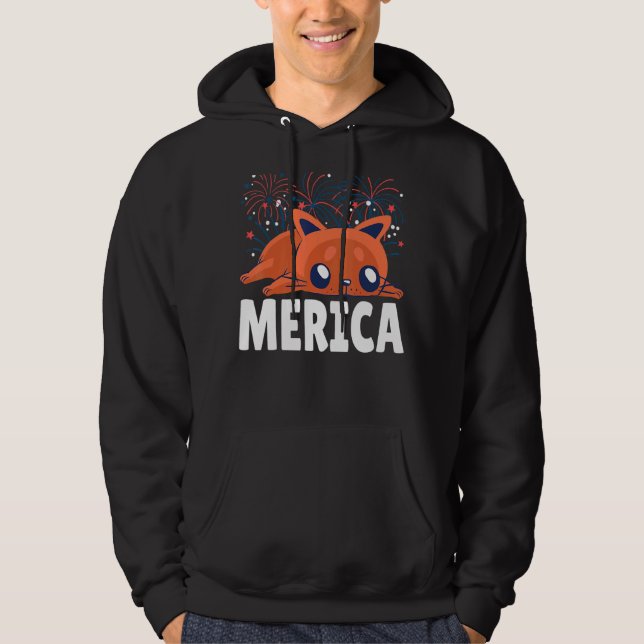 4 juli 2004, Independence day USA:s Cute Ca Hoodie (Framsida)