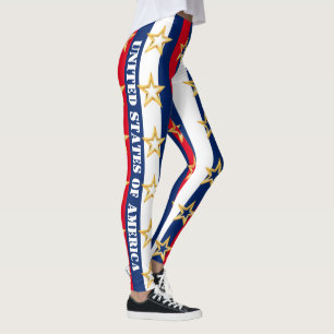 4 juli 2004 USA Rand Womens Leggings Byxor