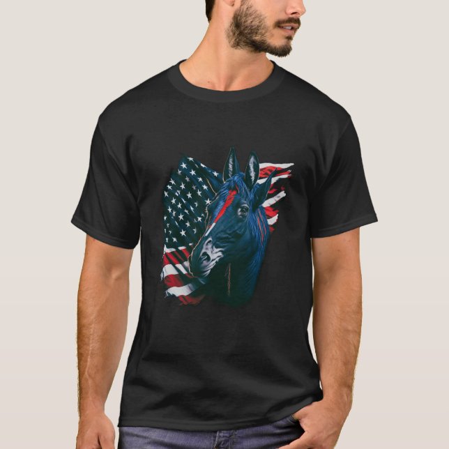 4 juli 2010: Donkey Patriotic American Flagga T Shirt (Framsida)