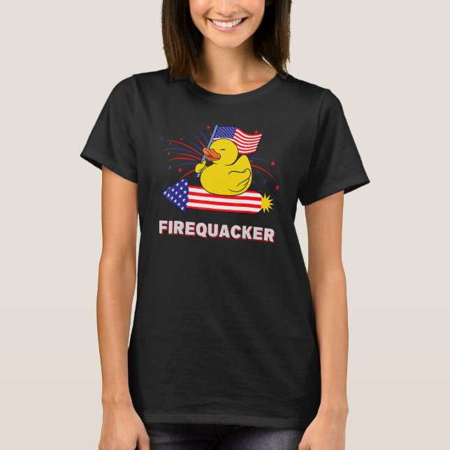 4 juli 2010: USA Patriotic Firecracker Rubber Anka T Shirt (Framsida)