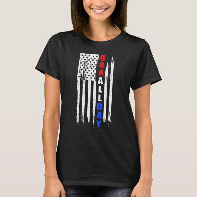 4 juli 2011, USA:s amerikanska Flagga Patr T Shirt (Framsida)