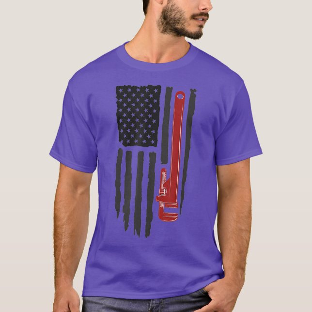 4 juli 2021 eller patriotiskt USA eller rörmokare T Shirt (Framsida)