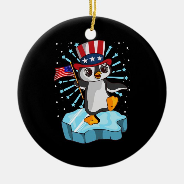4 juli 2021 Penguin Julgransprydnad Keramik (Framsidan)