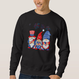 4 juli 2022 Patriotic Gnomes American USA 1 Lång Ärmad Tröja