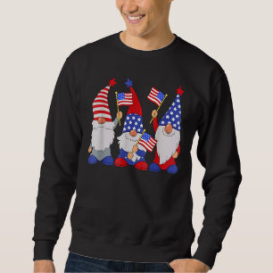 4 juli 2022 Patriotic Gnomes American USA 1 Lång Ärmad Tröja