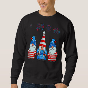 4 juli 2022 Patriotic Gnomes American USA 2 Lång Ärmad Tröja