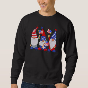 4 juli 2022 Patriotic Gnomes American USA Lång Ärmad Tröja
