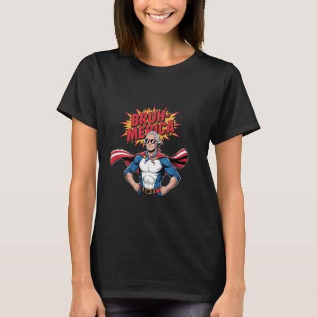 4 juli 2025 George Washington Bruh. Boys USA T Shirt (Framsida)