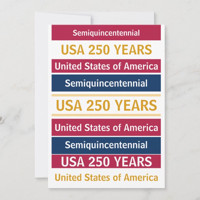 4 juli 2026 USA 250 år Semiquincentennial Inbjudningar (Framsida)