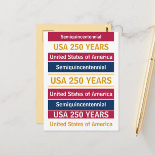 4 juli 2026 USA 250 år Semiquincentennial Vykort