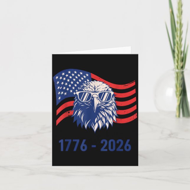 4 juli 250 år 1776-2026 USA Patriotisk Kort (Framsida)