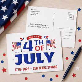 4 juli 250 år av frihet 1776 2026 vykort