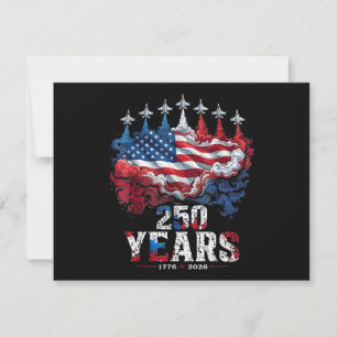 4 juli 250 år jubileum USA Flagga 1776-20 Julkort