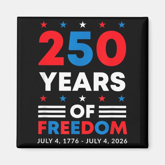 4 juli 250-årsjubileum USA Flagga Amerika Magnet (Framsidan)