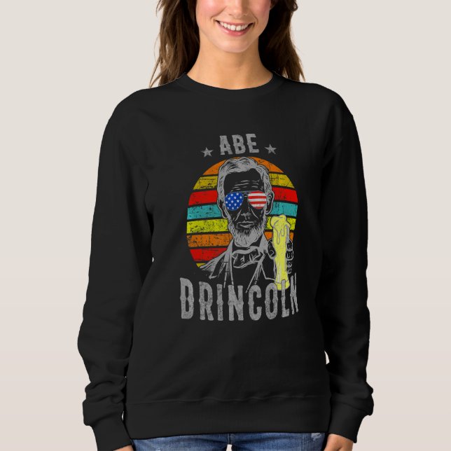 4 juli Abe Drincoln Abraham Dricker 4 juli T Shirt (Framsida)
