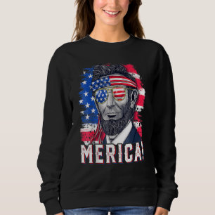4 juli Abraham Lincoln Sunglasses American Fl T Shirt