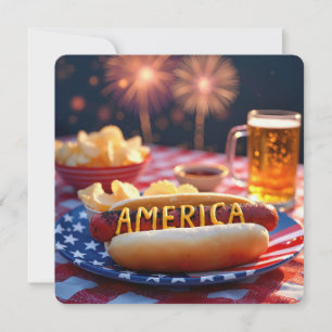 4 juli American Barbecue Inbjudningar
