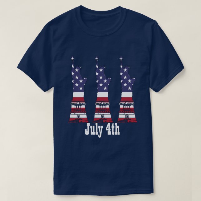 4 juli, American Flagga Shirt T-shirt (Design framsida)