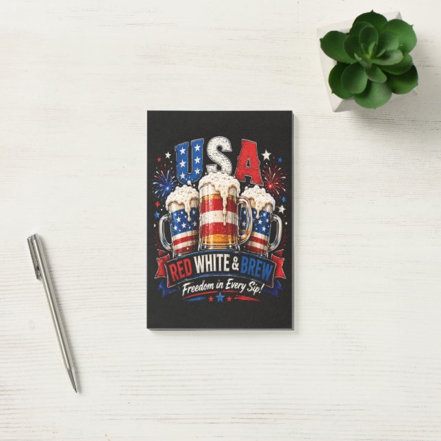 4 juli amerika 250-årsjubileum post-it block (Kontor)