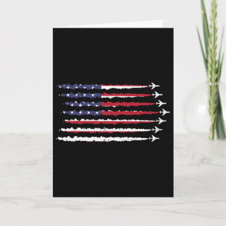 4 juli Amerika Usa Flagga Jetplan Patriotiska Män Kort
