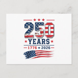 4 juli Amerika USA Flagga Patriotisk 250-årsjubile Tilläggskort