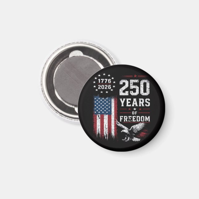 4 juli Amerika USA Flagga Patriotisk  Magnet (Front/Back)