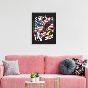 4 juli Amerika USA Patriotisk Örn Canvastryck