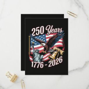 4 juli Amerika USA Patriotisk Örn Inbjudan Vykort