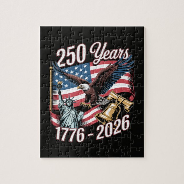 4 juli Amerika USA Patriotisk Örn Pussel (Vertikal)