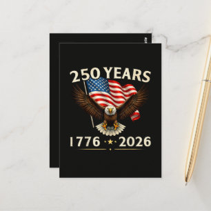4 juli Amerika USA Patriotisk Örn Vykort