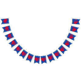 4 juli Amerikan Heart Bunting Vimplar