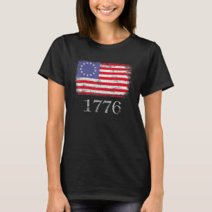 4 juli amerikansk flagga Betsy Ross 1776 män kvinn T Shirt
