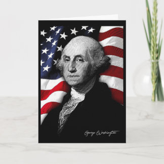 4 juli amerikansk flagga George Washington ögon F Kort