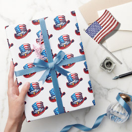 4 juli amerikansk flagga & örnhattdesign presentpapper